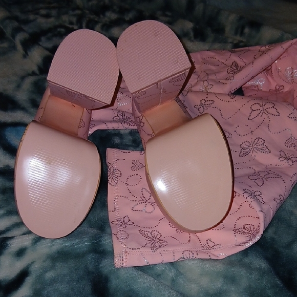 Pink Butterfly Platform Boots - Picture 2 of 4